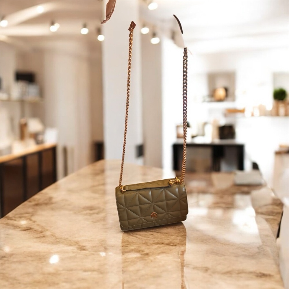 Michael Kors Olive Green Quilted Shoulder Bag - Picture 6 of 7